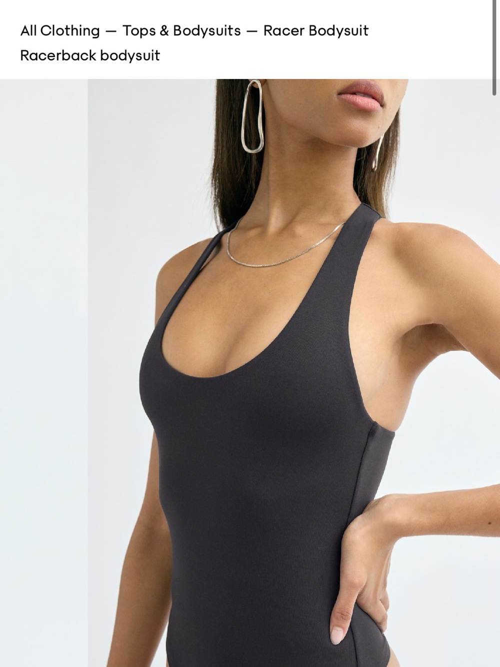 Aritzia Racerback Scoop Neck Bodysuit - Black - Picture 3 of 8